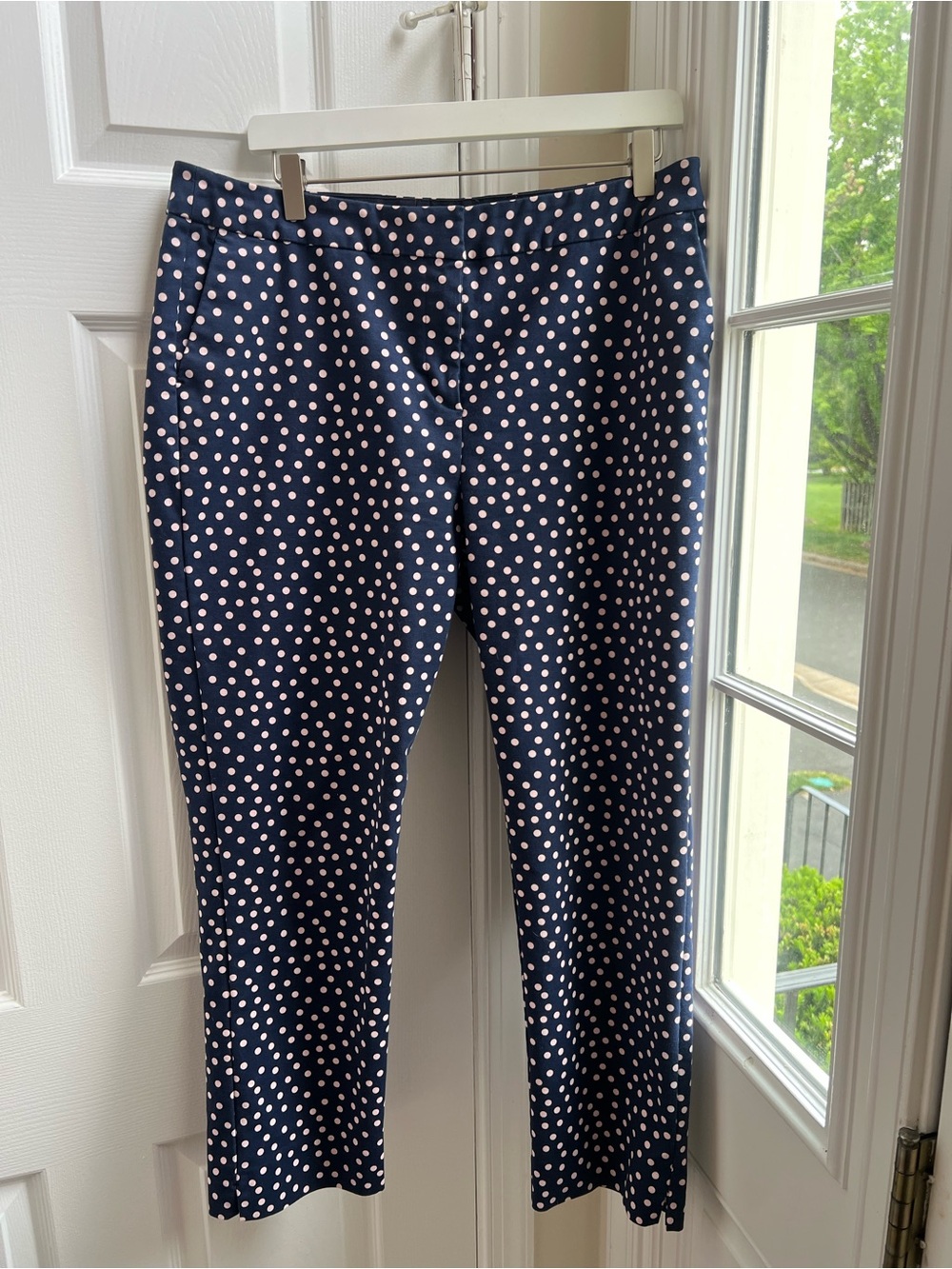Boden Navy and Pink Polka Dot Richmond Trousers
